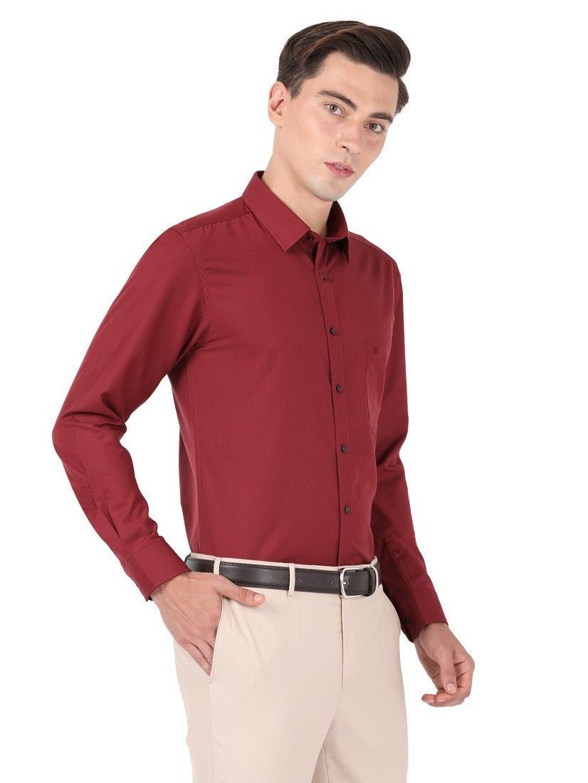 OTTO - Maroon Plain Smart Casual Shirt. Trim Fit - IMPANION_7 –  ottostore.com