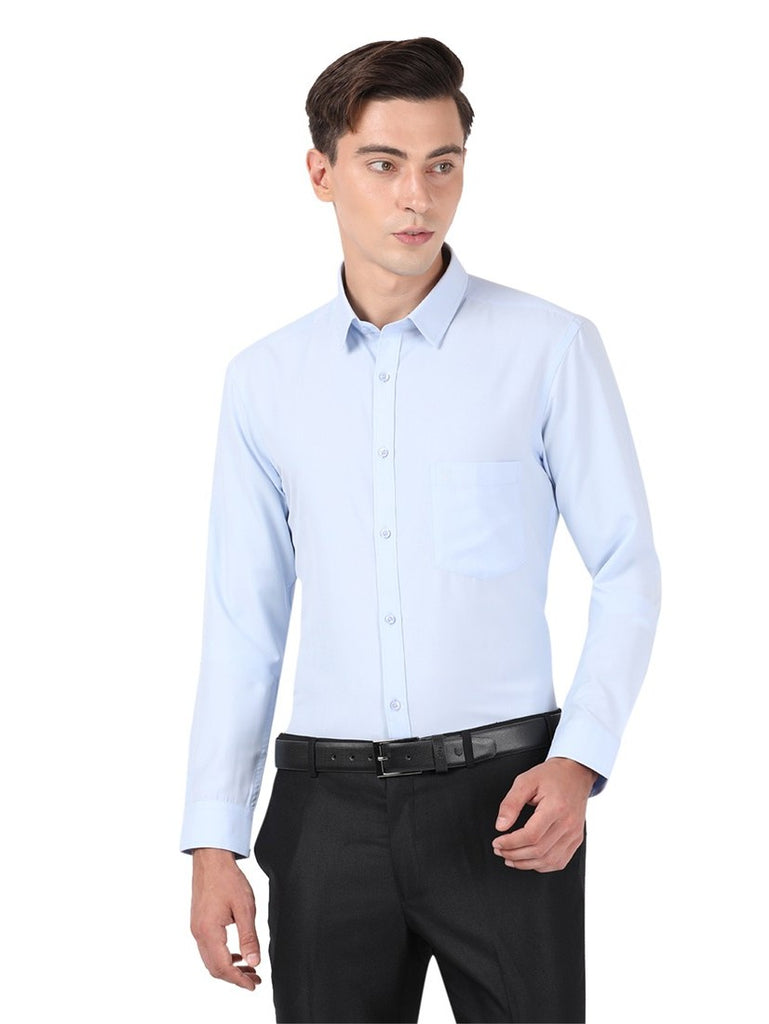 OTTO - Denim Blue Plain Formal Shirt. Relax Fit - EMMY_8