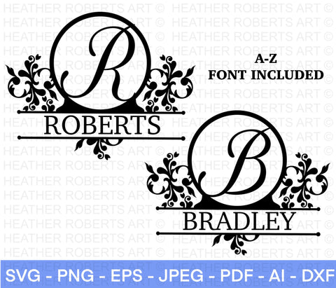 Letter B Split Monogram SVG