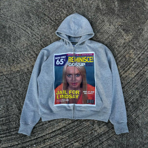 Lindsey Lohan Mugshot Hoodie - White Market