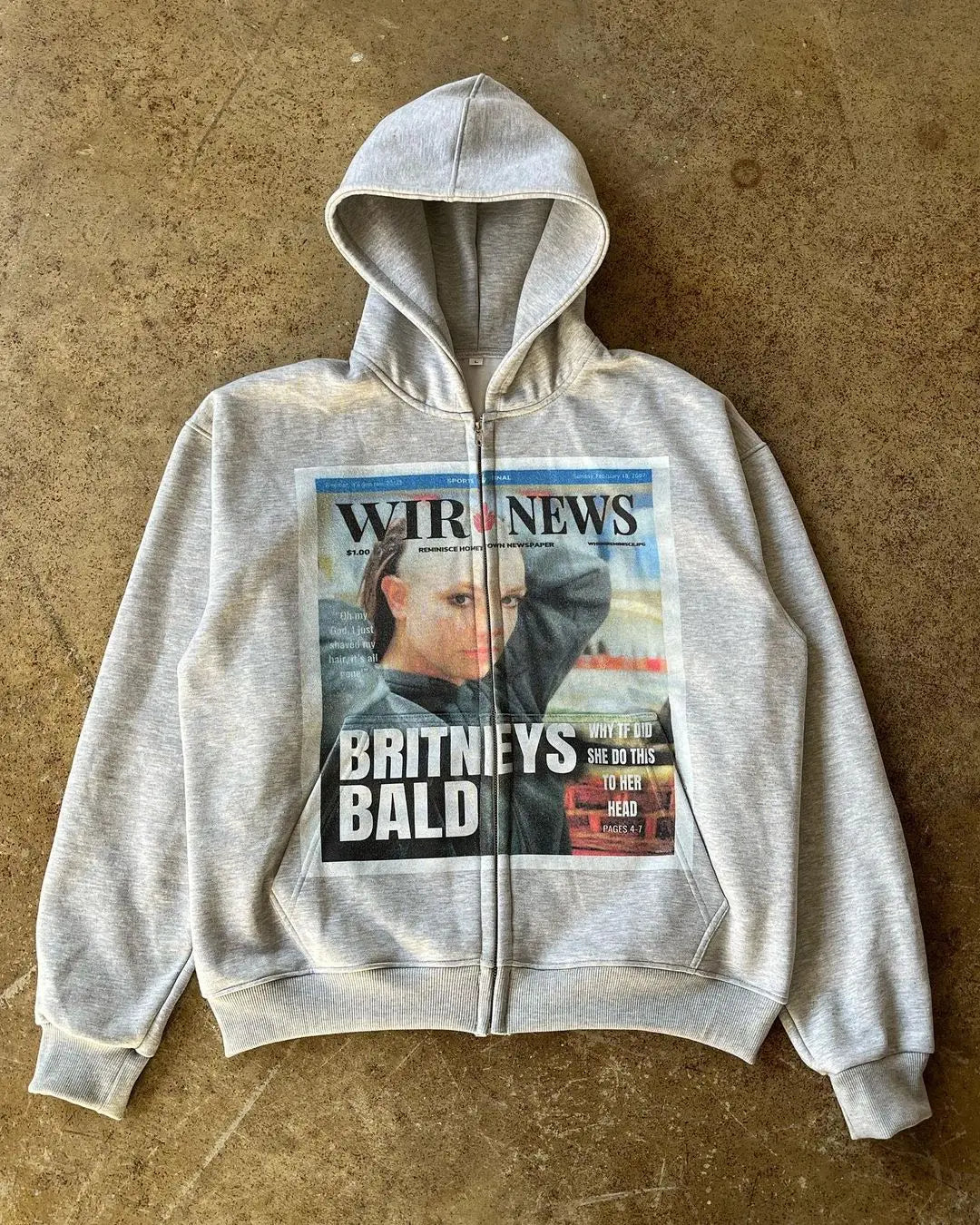Britney's Bald Zip Up Hoodie
