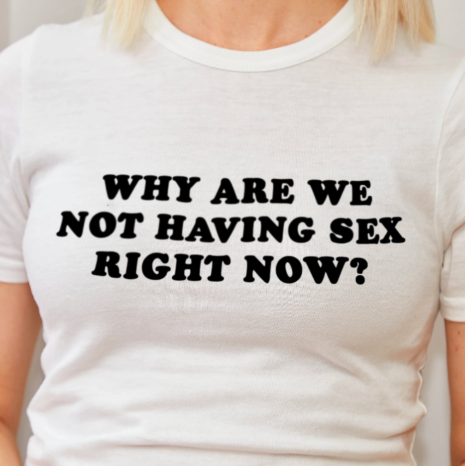 Why Are We Not Having Sex Right Now Tee White Market