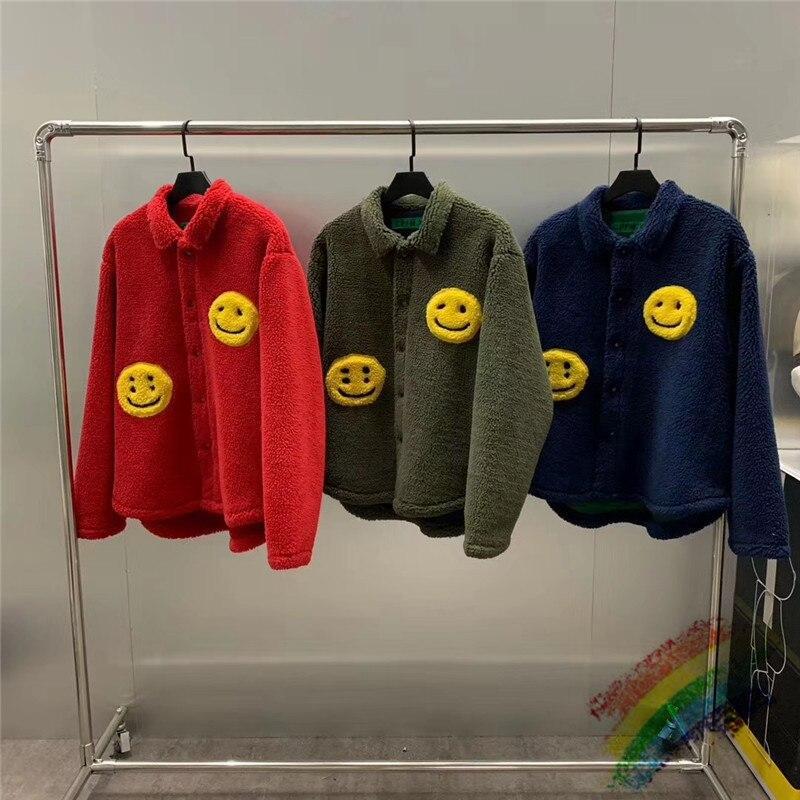 Smiley Face Fleece Jacket – White Market