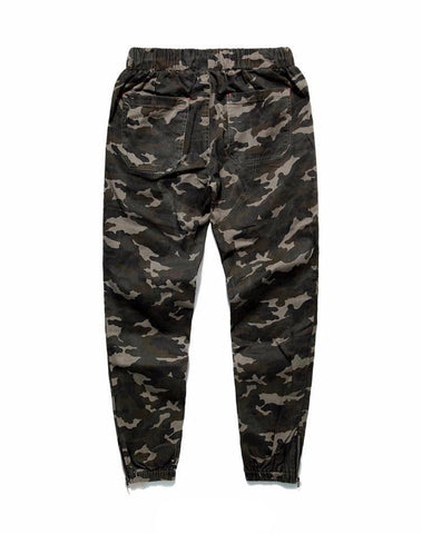 Camouflage Sport Joggers With Zipper – White Market