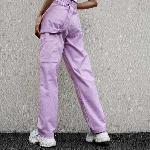 High Waisted Pastel Purple Canvas Trousers – White Market