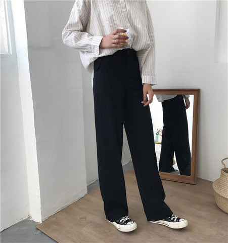 High Waist Straight Leg Trousers – White Market