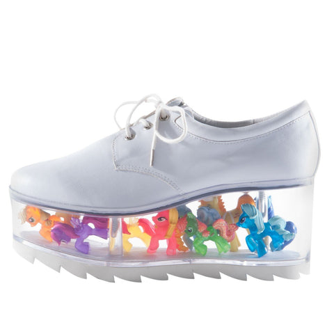 white clear shoes