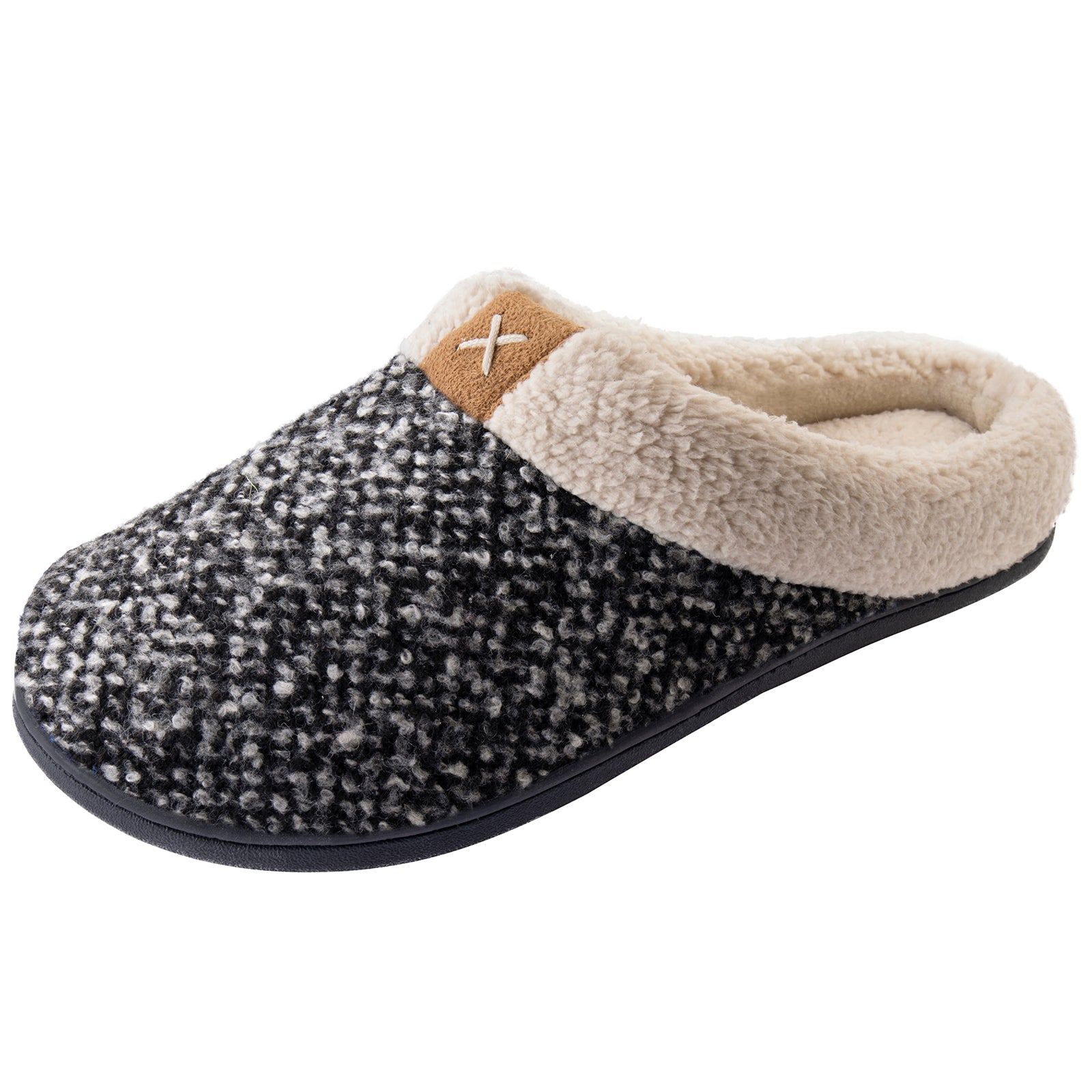 Women's Bouclé Knit Sherpa Lined Slipper – RockDove Footwear