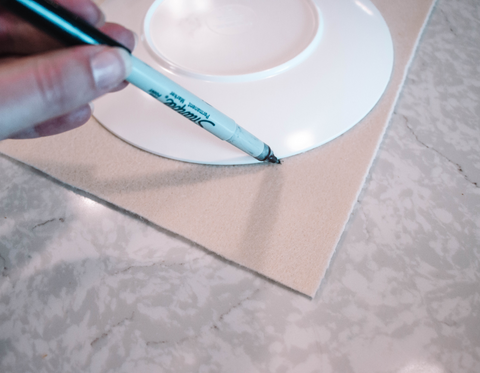 Trace a Circle on Your Felt Using a Plate for Your Guide