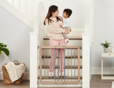 Mom on Stairs with Son