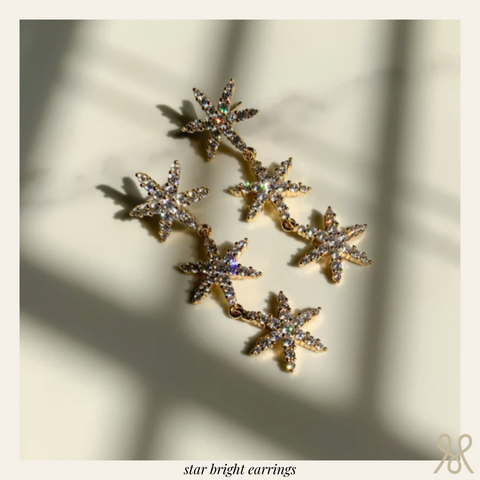 sparkle star dangle earrings