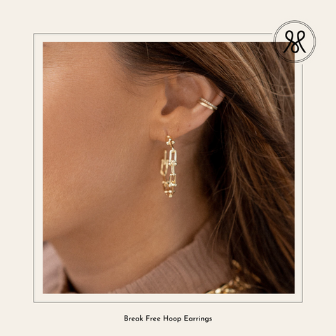 gold chain hoop earrings by few made jewelry