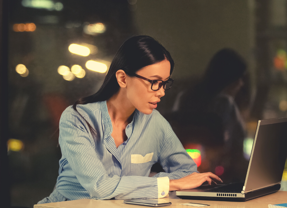 Woman using a laptop | Google My Business