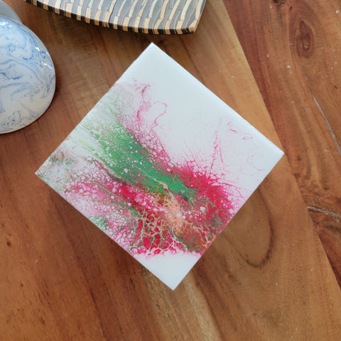 Swann Freslon Painting Raspberry Coffee Table