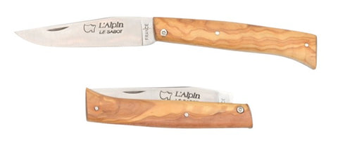 Couteau pliant Alpin manche en olivier Au Sabot