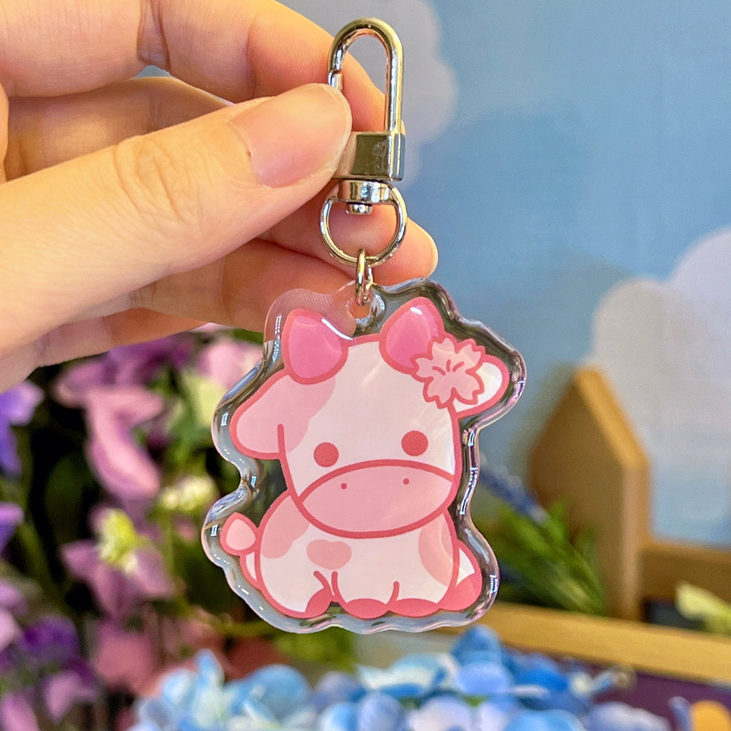 Young Highland Cow Keychain