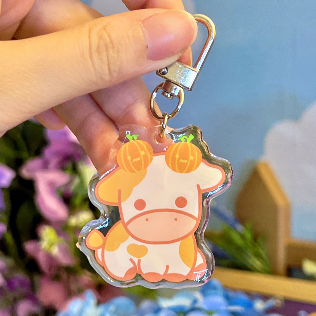 Adorable Highland Cow Keychain (set of 2)