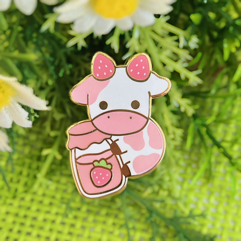 Cow Boba Enamel Pin — Fructus Illustrations Home Page