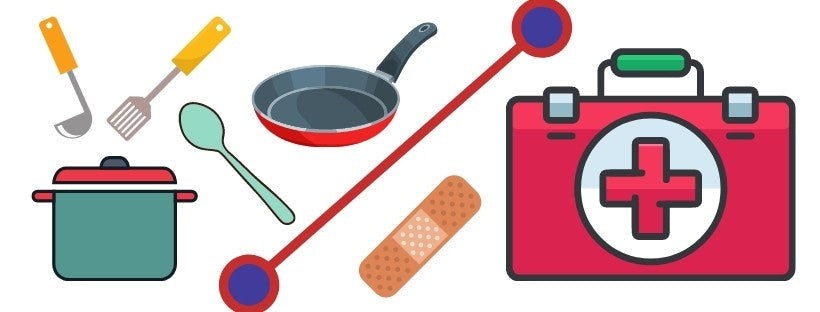 Graphic of Cooking Equipment and First Aid Kit