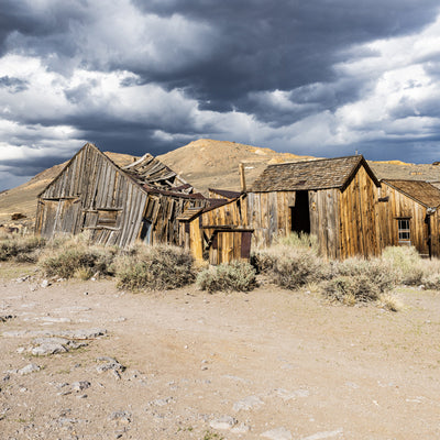  An empty road in an empty town in Nevada 