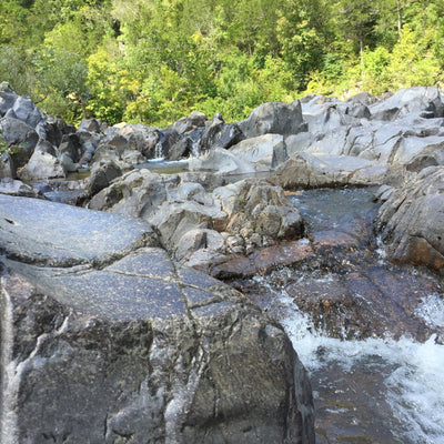 At the waterfall at Johnson's Shut-Ins State Park 