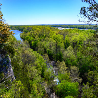 birds eye view of Lewis and Clark State Park 