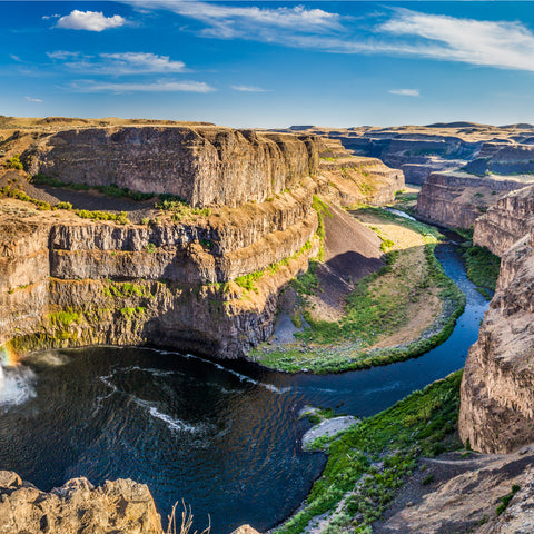 helicopter view of Palouse Falls State Park 