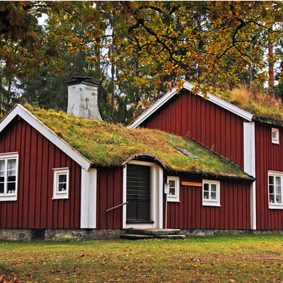 wooden pickty place old red cottage