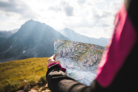 Reading a map while hiking