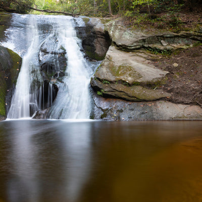 relaxing waterfall at  Stone Mountain State Park