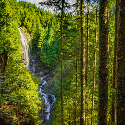 waterfall going through Wallace Falls State Park