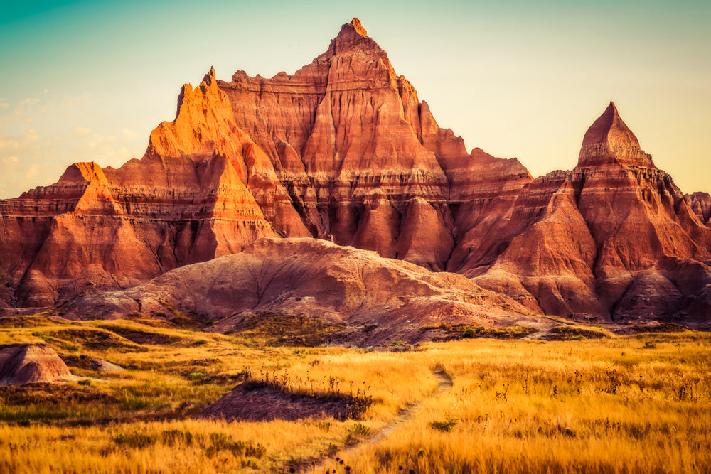 Beautiful Sunny View of Badlands National Park South Dakota