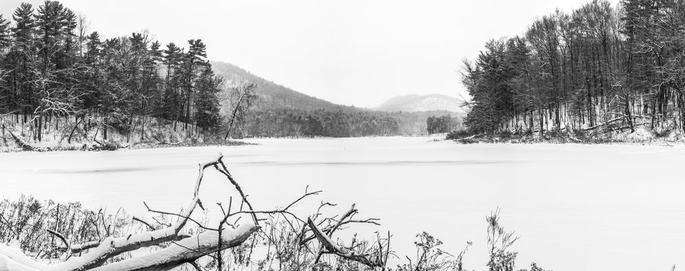 Frozen Lake During Winter Months Moreau Lake State Park New York