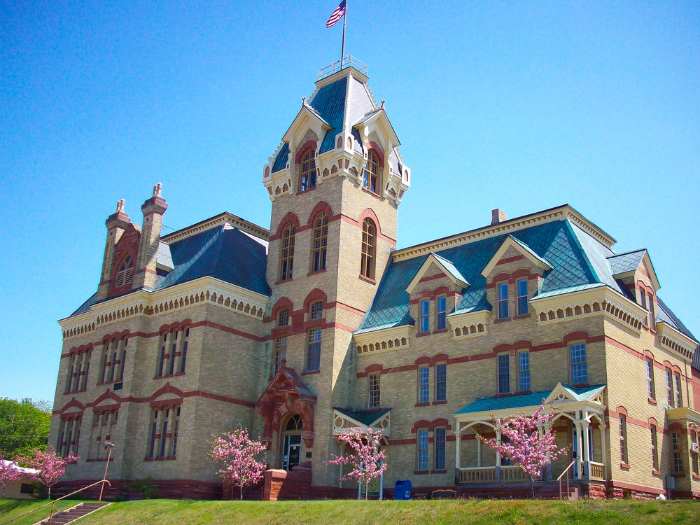 Houghton County Courthouse on Sunny Day in Michigan