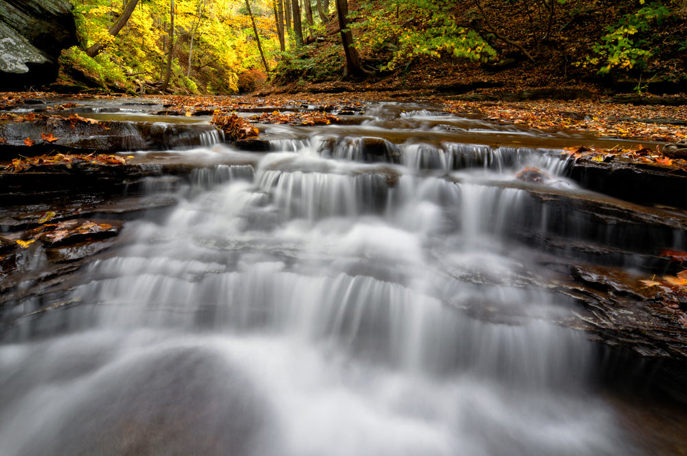 Small Waterfall on Brandywine Creek in Cuyahoga Valley National Park Ohio