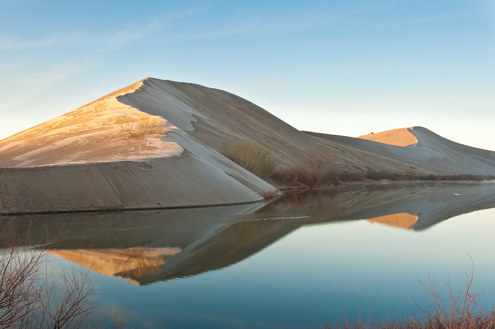 Sunrise at Sand Dunes Lake at Bruneau Dunes State Park Idaho