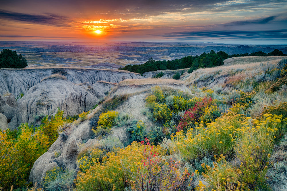 Sunrise Over Badlands National Park South Dakota