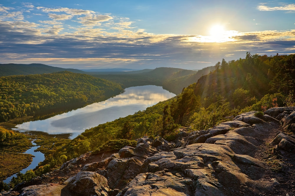 Sunset Over Lake of The Clouds Porcupine Mountains Wilderness State Park Michigan