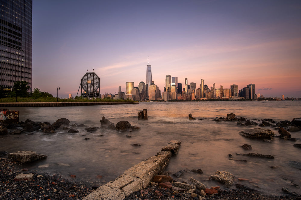 Sunset View of New York City From Liberty State Park New Jersey