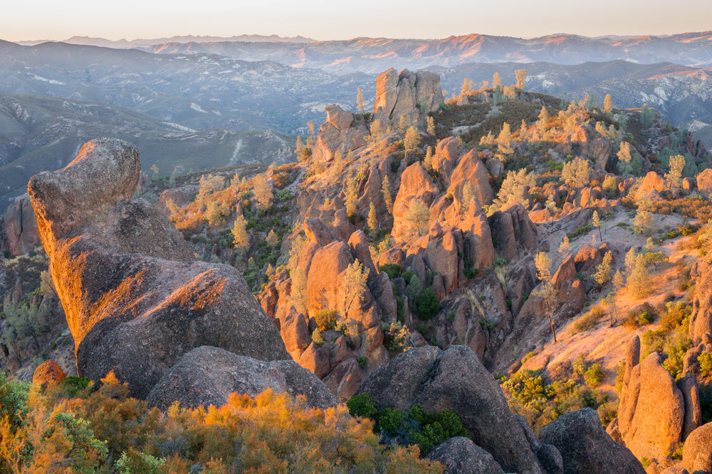 View of Mountains During Sunset in Pinnacles National Park
