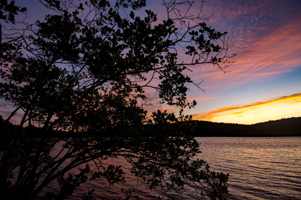 View of Sunset at Lake Sebago in Harriman State Park New York