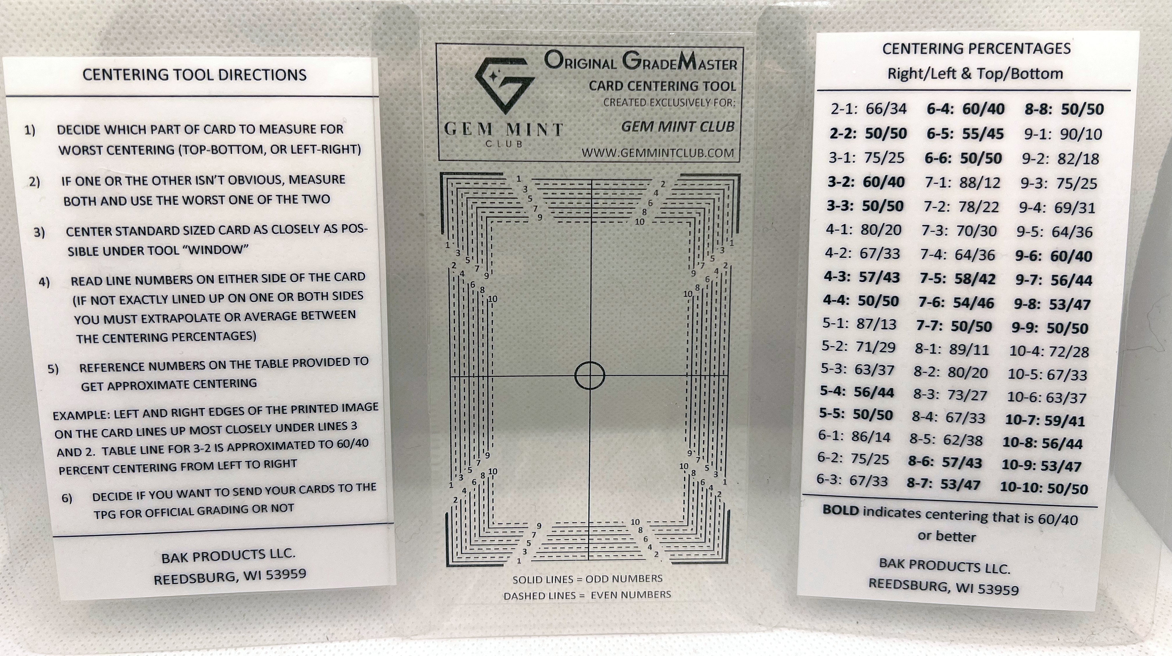 Card Grading / Centering Tool / PSA / BGS / TCG / GMA / Buy 2 get 2 Free! 