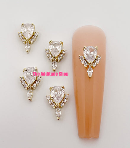 L-Gold Zircon 3D Nail Charms (5 Pieces) – The Additude Shop