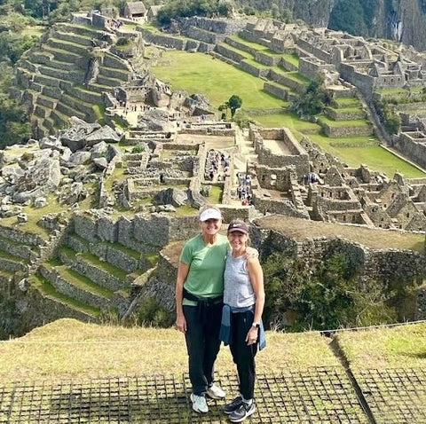 graceiousliving.com owners at machu picchu on our quest to find great gifts for the online store