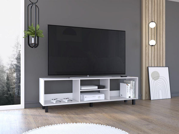 FirFurd Mueble TV Salón, Mesa TV Salón, para Televisor de hasta 47  Pulgadas, Mesa de Centro, con 2 Compartimentos, Metal y Madera (Blanco y  Dorado) : : Electrónica