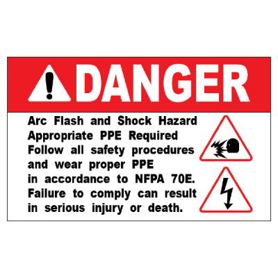 arc flash boundary sticker