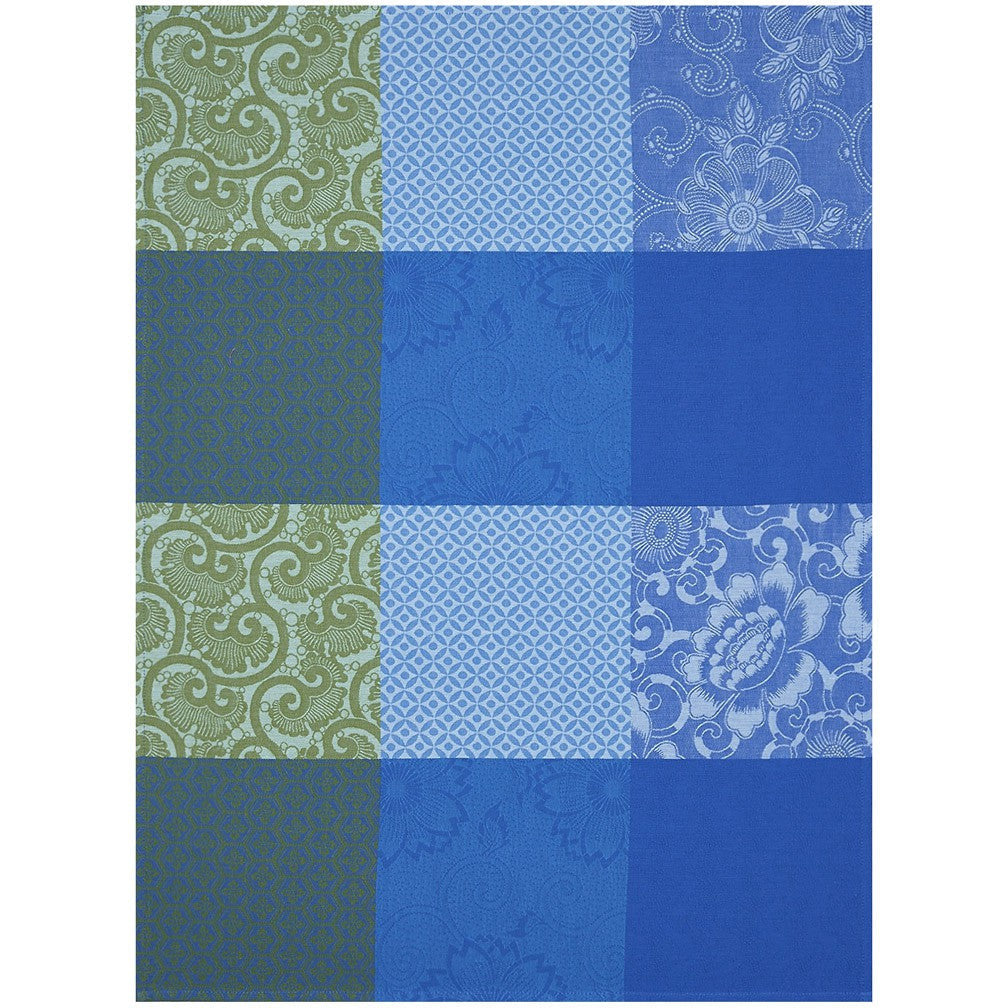 Tea Towel, Kyoto Flowers, Blue-Green