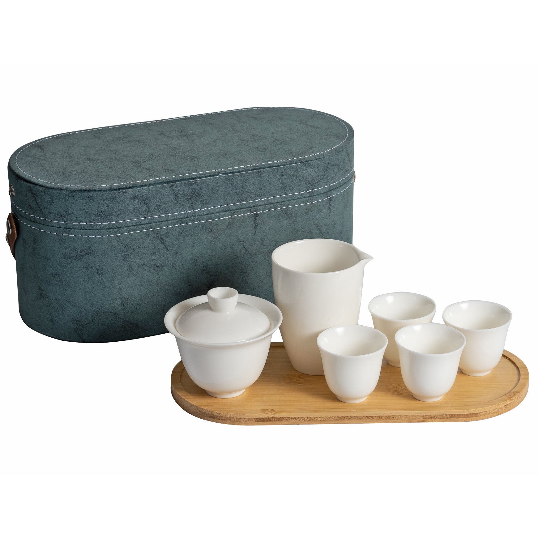 Gaiwan Tea Set, White Bone China