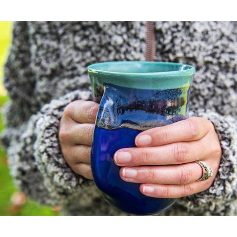 Hand-Hug Mug, RH, Black/Yellow