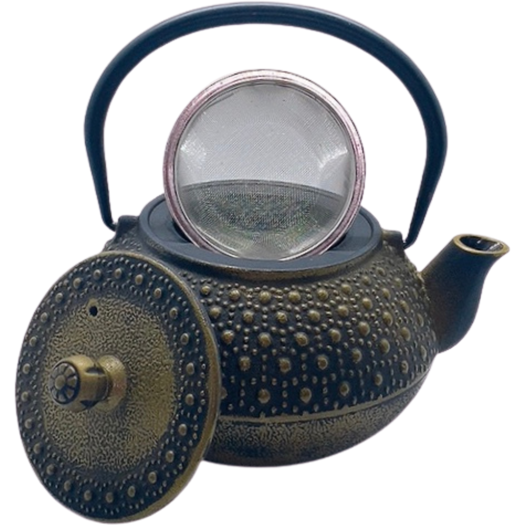 Teapot, Iron, Brown/Gold, 34 oz